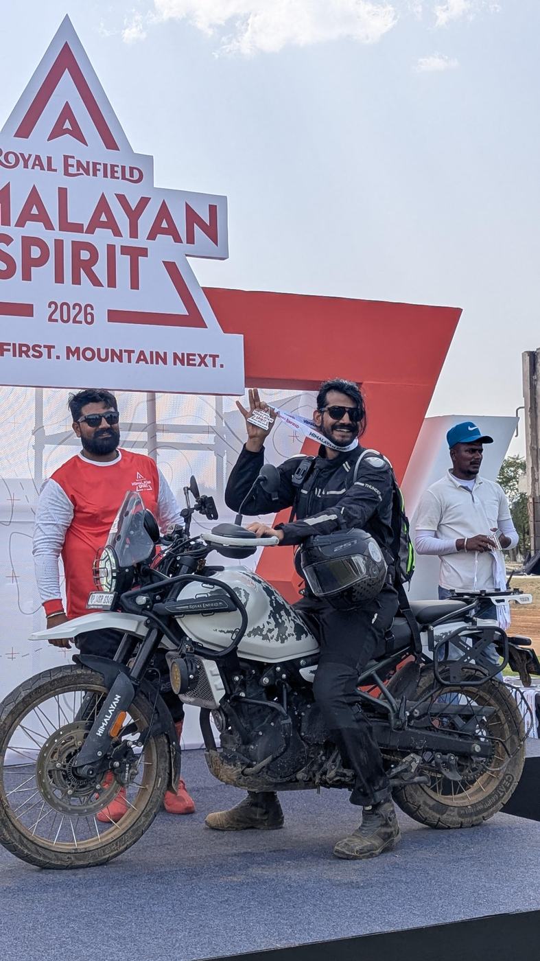 With the motorcycle at a rally